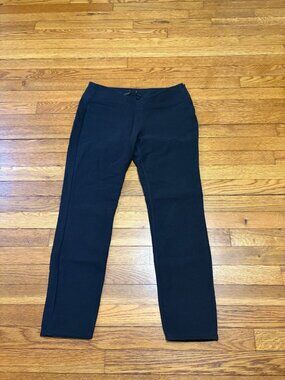 Agnona Italy Womens Ankle Pants Size IT 42 30x27 Black Stretch Cotton Side Zip